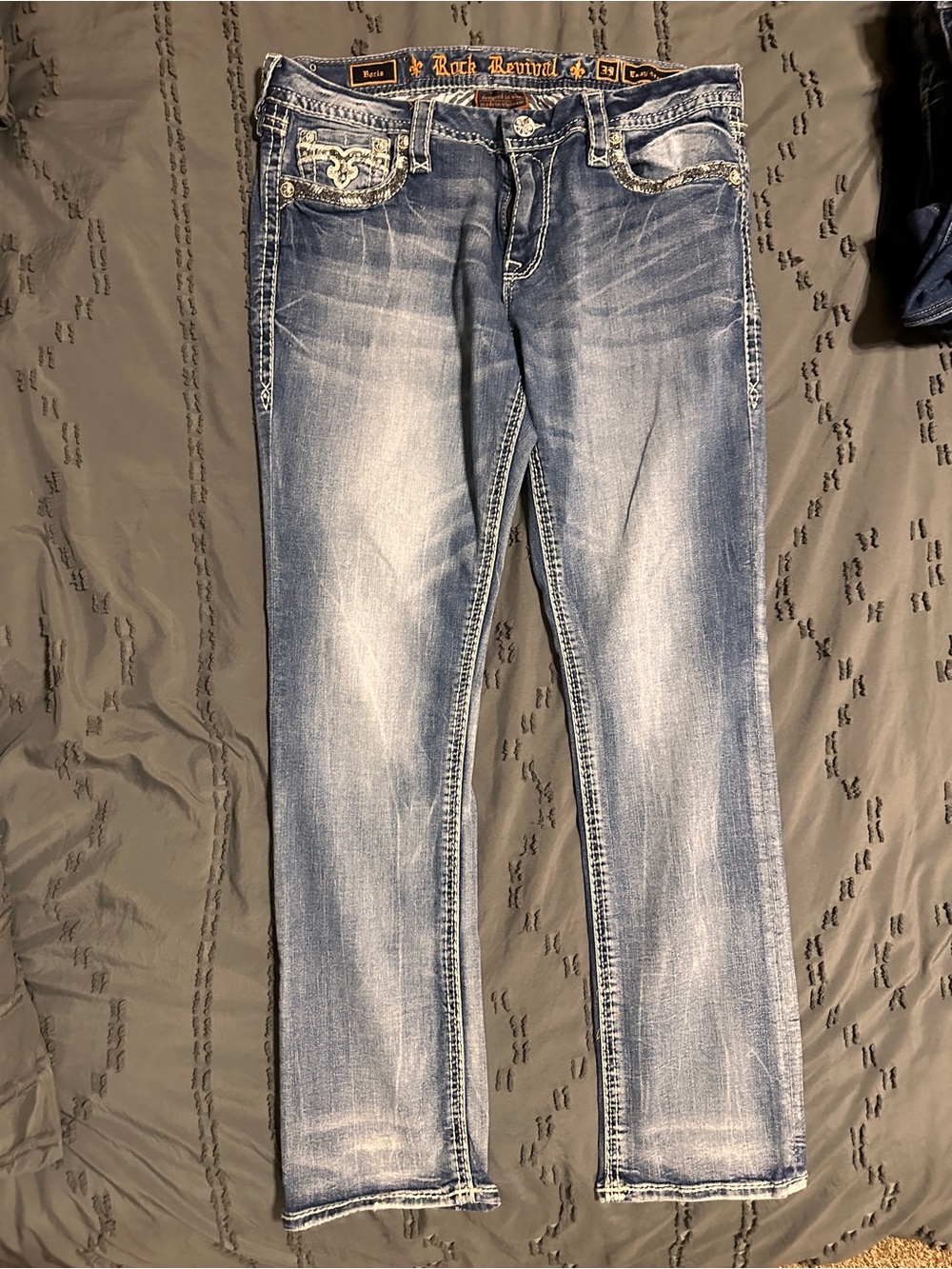 Rock Revival Women's Light Blue Easy Fit Straight Leg Jeans